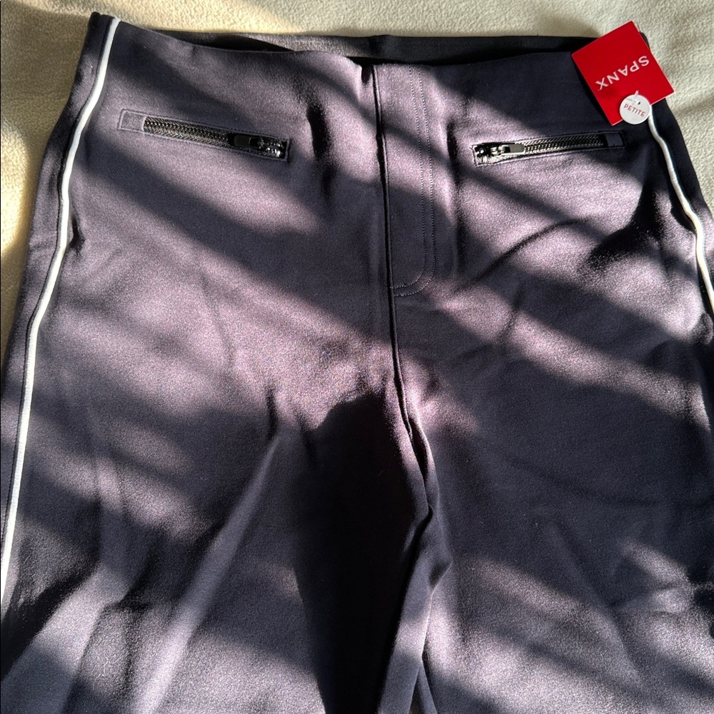 NWT SPANX Perfect Pant Ankle Piped Skinny Pant in Classic Navy Large petite LP - Picture 5 of 8